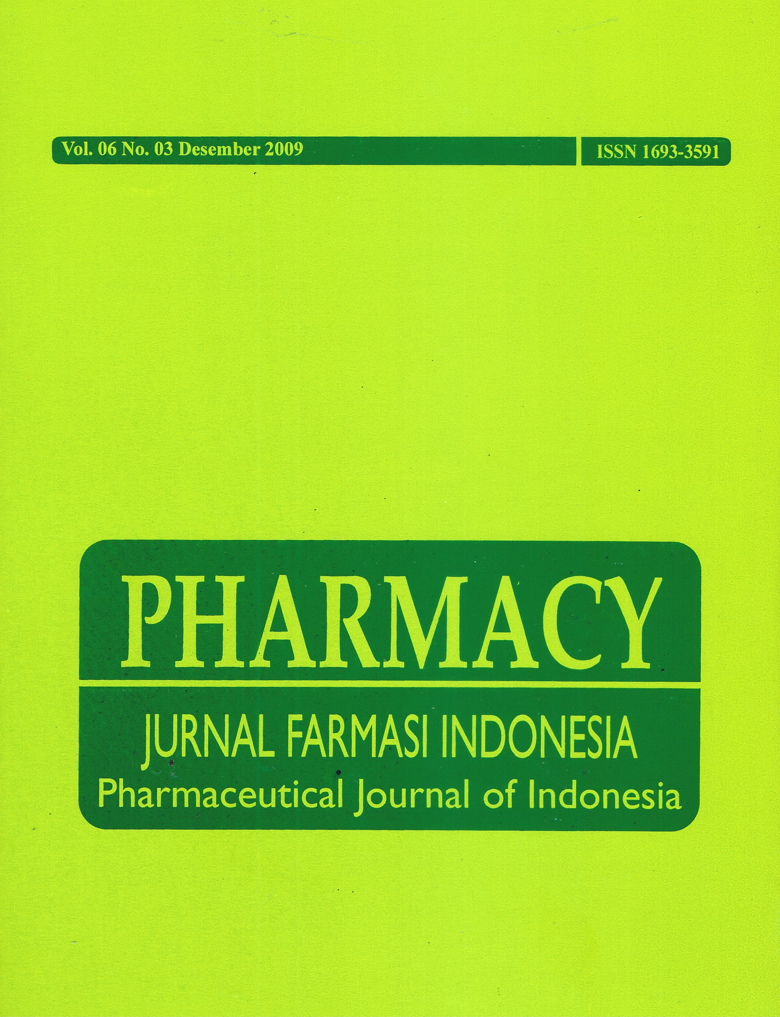 					View Jurnal Pharmacy, Vol. 06 No. 03 Desember 2009
				
